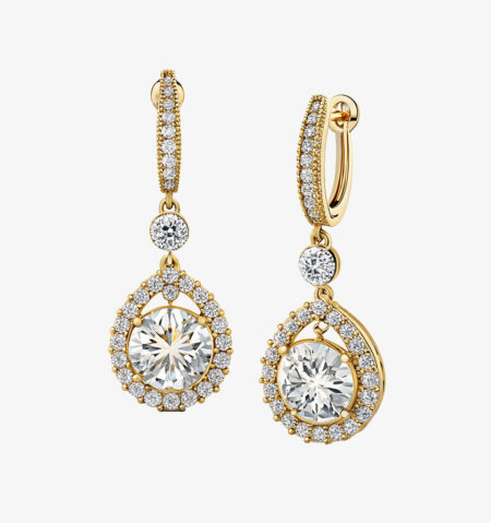 Crystal Accent Gold Hoops